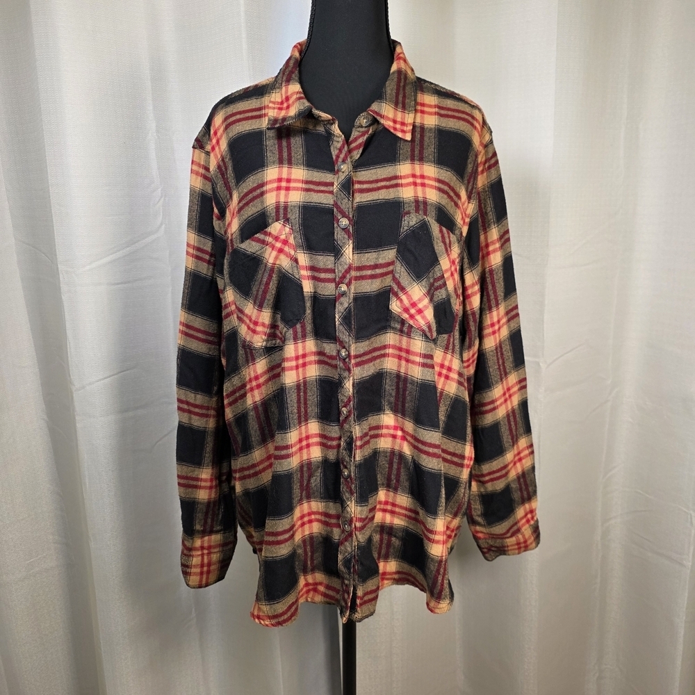 Maurices Plaid Button Up Shirt 2X Plus Size Flannel